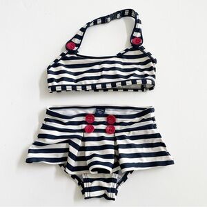 Baby Gap Retro Striped High Waisted Halter Top Bikini